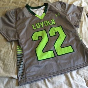 Under Armour Loyola #22 Lacrosse Jersey Gray Neon Size M